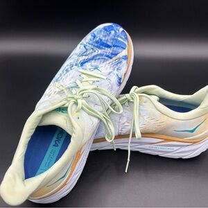 Hoka Clifton 8 Blue and White Athletic Shoes with Cushioned Sole Size 11.5D